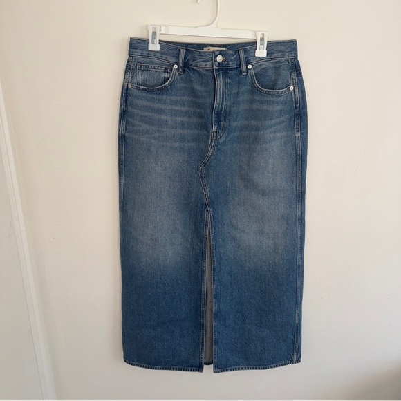 NWOT Madewell The Rilee Denim Midi Skirt 30 - Picture 6 of 8